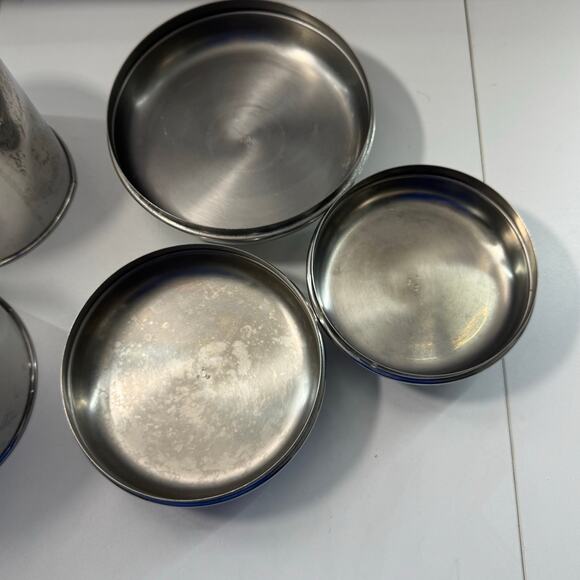 Revere Ware Set 3 Stainless Steel Canisters MCM Lucite Tops Storage Stackable - Picture 13 of 16